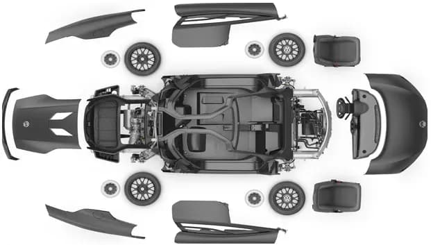 Disassembled car photo 1