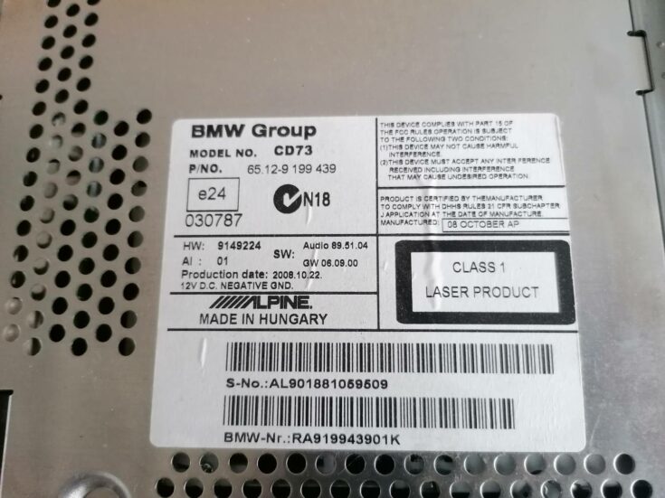 CD/DVD/Navigācijas bloks priekš BMW 318D E91 2008 TOURING