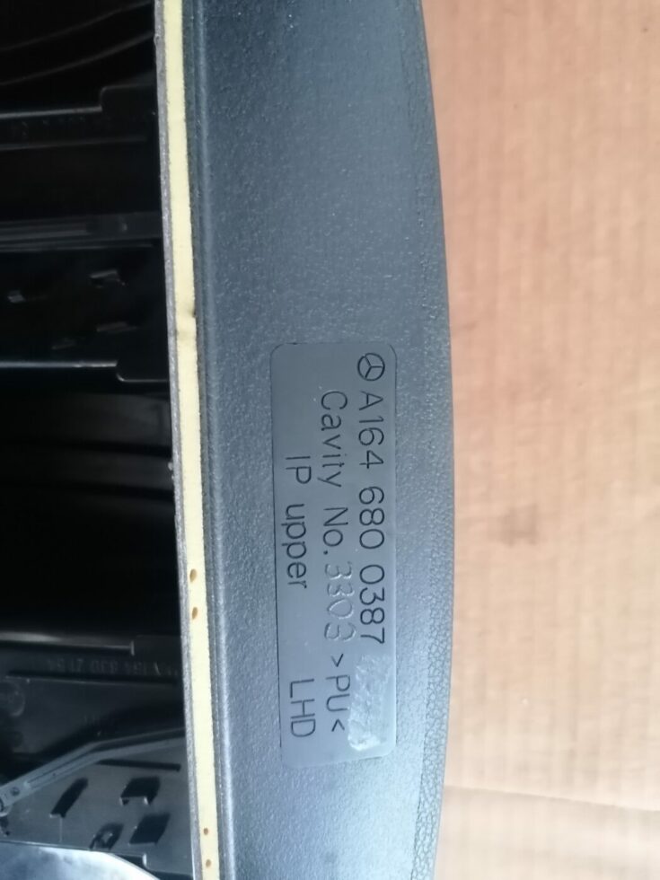 Mērinstrumentu panelis priekš MERCEDES BENZ ML280 2008 OBSIDIAN BLACK