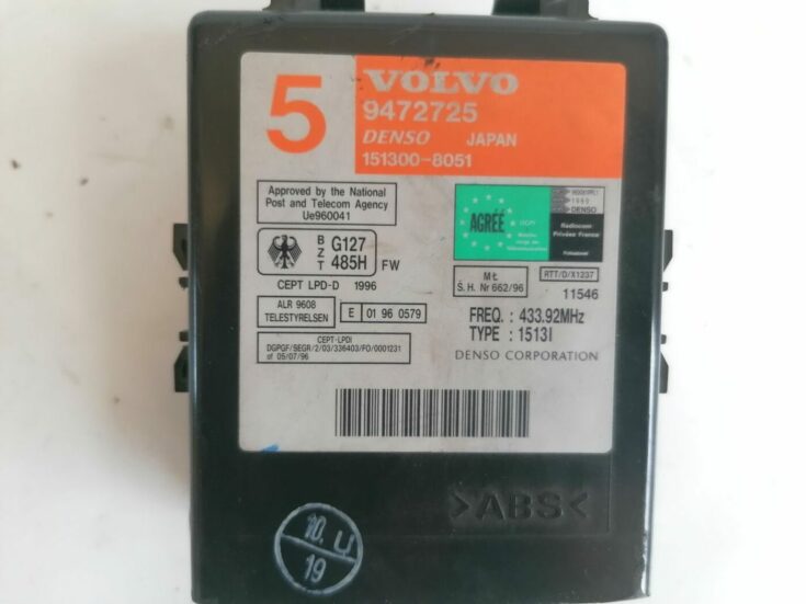 Imobilaizera vadības bloks priekš VOLVO V70 2000