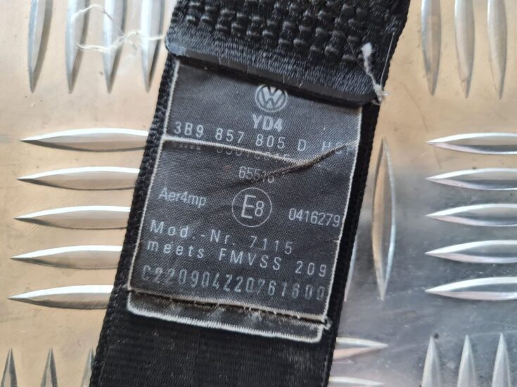Aizmugurējā kreisa drošības josta priekš VW PASSAT 2004 UNIVERSAL GREY